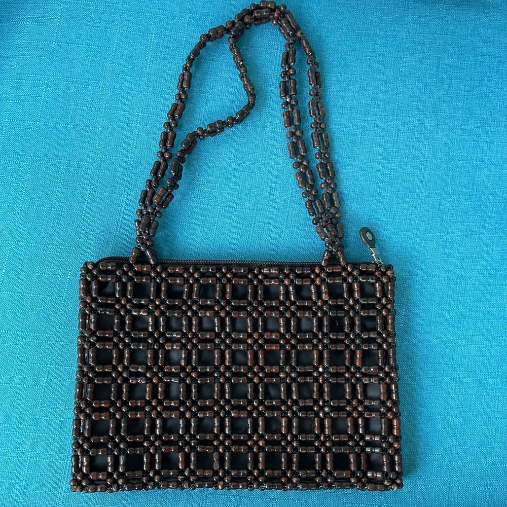 Brown Bead Hand Bag! Purse!